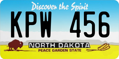 ND license plate KPW456