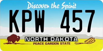 ND license plate KPW457