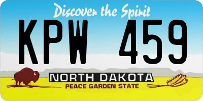ND license plate KPW459