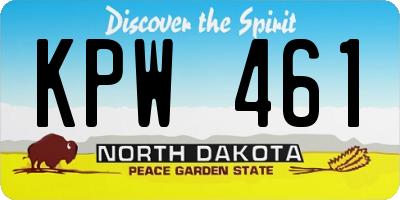 ND license plate KPW461