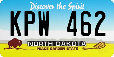ND license plate KPW462