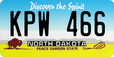 ND license plate KPW466