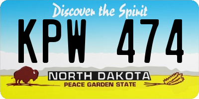 ND license plate KPW474