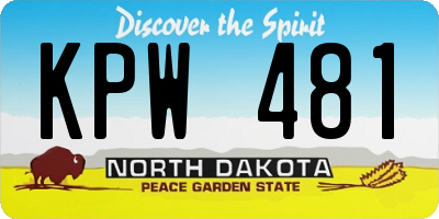 ND license plate KPW481