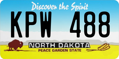 ND license plate KPW488