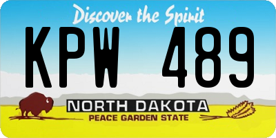 ND license plate KPW489