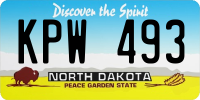 ND license plate KPW493
