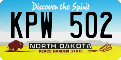 ND license plate KPW502