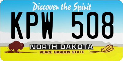 ND license plate KPW508