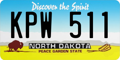 ND license plate KPW511