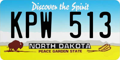 ND license plate KPW513