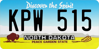 ND license plate KPW515
