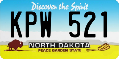 ND license plate KPW521