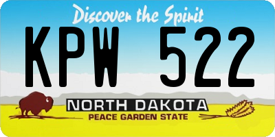ND license plate KPW522