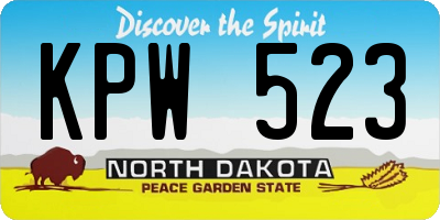 ND license plate KPW523