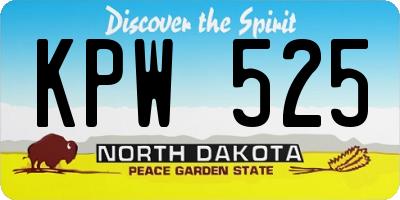 ND license plate KPW525