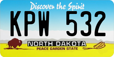 ND license plate KPW532