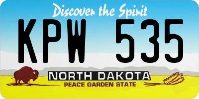 ND license plate KPW535