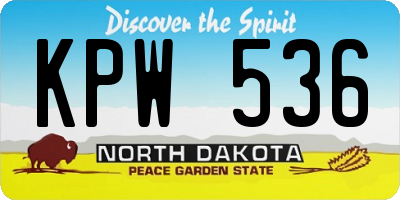 ND license plate KPW536