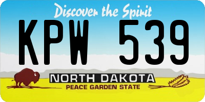 ND license plate KPW539