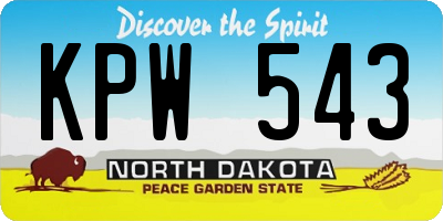 ND license plate KPW543