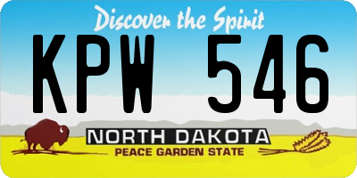 ND license plate KPW546