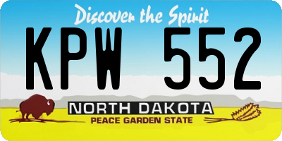 ND license plate KPW552