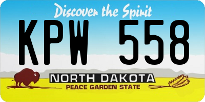 ND license plate KPW558