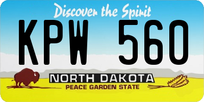 ND license plate KPW560
