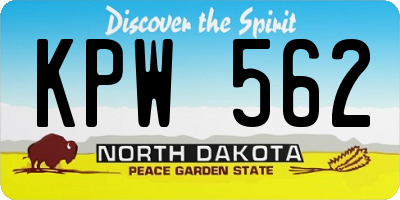 ND license plate KPW562