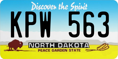 ND license plate KPW563