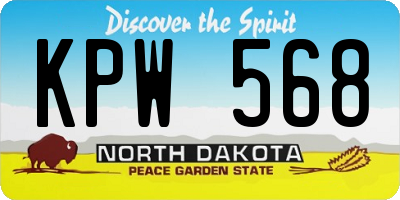 ND license plate KPW568