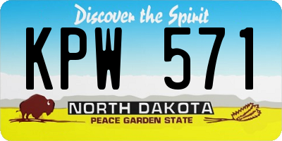 ND license plate KPW571
