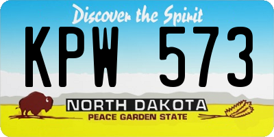 ND license plate KPW573