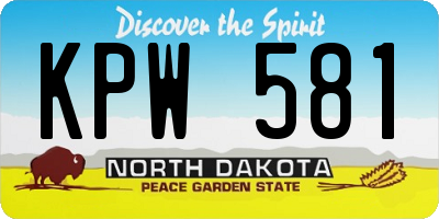 ND license plate KPW581