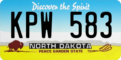 ND license plate KPW583
