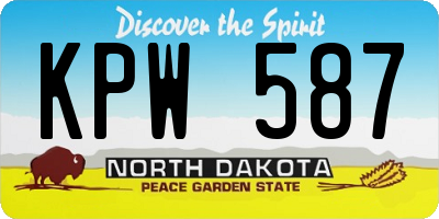 ND license plate KPW587