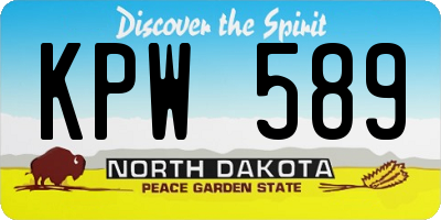 ND license plate KPW589