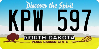 ND license plate KPW597