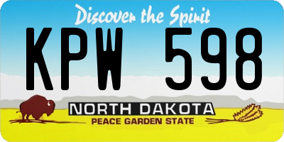 ND license plate KPW598