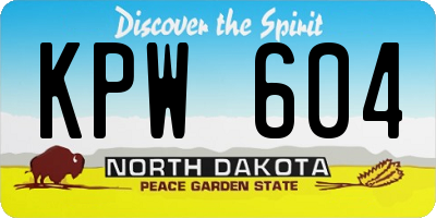 ND license plate KPW604