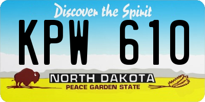 ND license plate KPW610