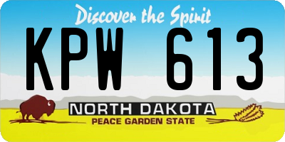 ND license plate KPW613