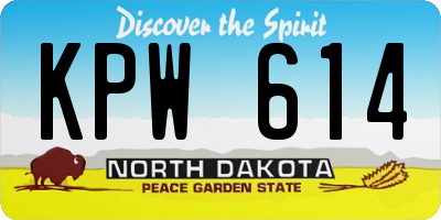 ND license plate KPW614