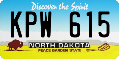 ND license plate KPW615