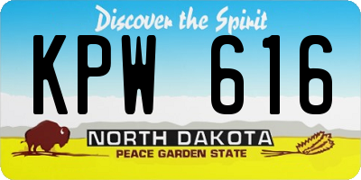 ND license plate KPW616