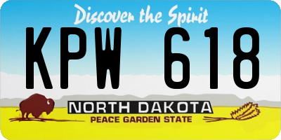 ND license plate KPW618