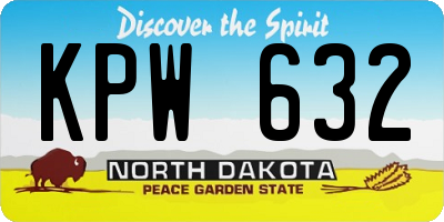 ND license plate KPW632