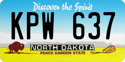 ND license plate KPW637
