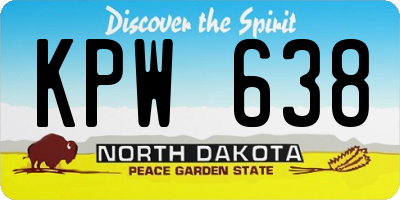 ND license plate KPW638